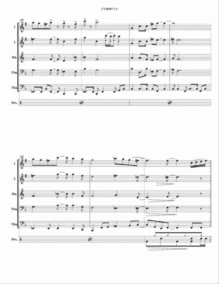 Chips Theme Brass Quintet scores gallery preview page 5
