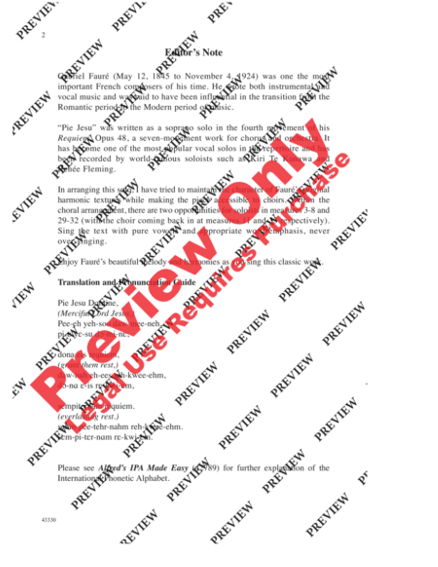 Pie Jesu Pie Jesu 4-Part scores gallery preview page 2