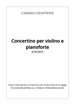 Concertino per violino e pianoforte (CM 2017)