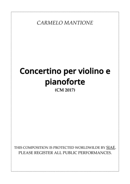 Concertino per violino e pianoforte (CM 2017) image number null