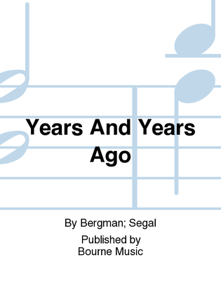 Book cover for Years And Years Ago
