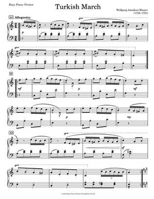 Mozart's Turkish March (Easy Piano Version)