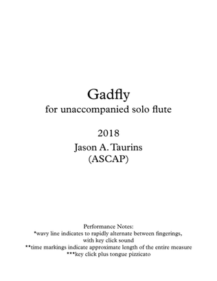 Gadfly for unaccompanied solo flute