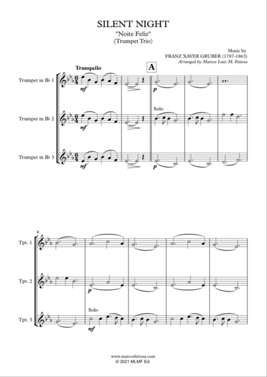 Silent Night - Trumpet Trio Trumpet Trio scores gallery preview page 3