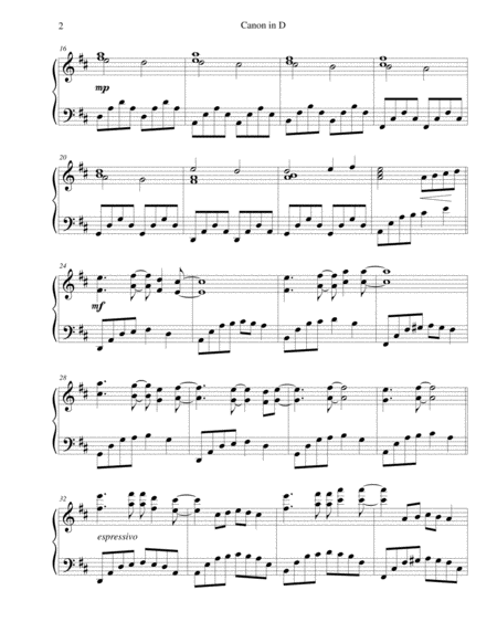 Canon in D (in modern Romantic style) - late intermediate piano image number null