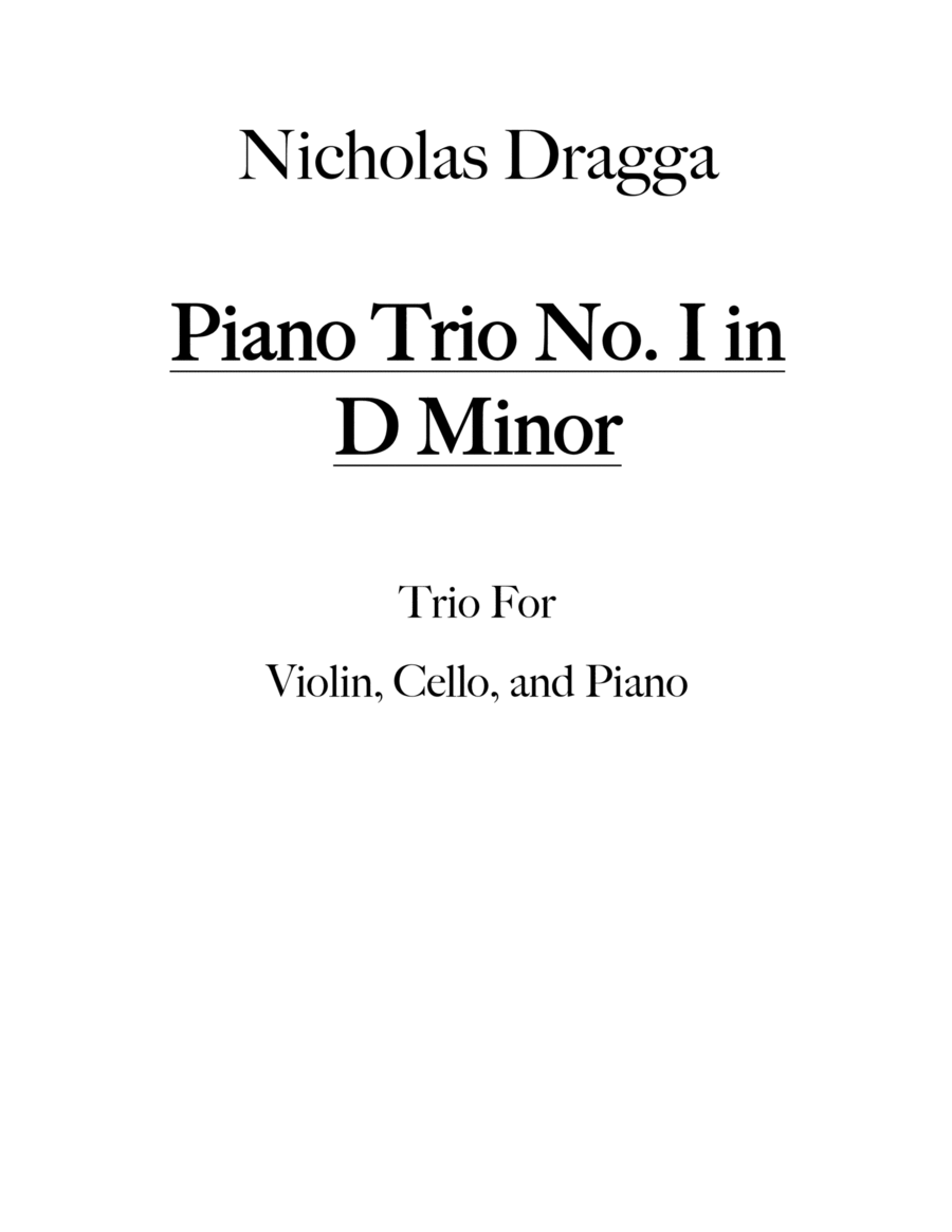 Piano Trio No. 1 in D Minor image number null