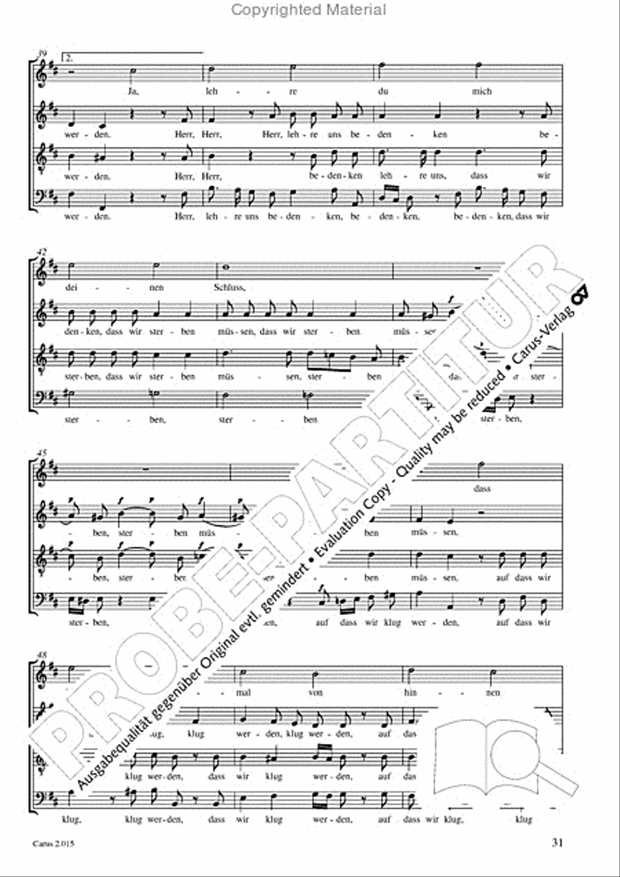 Carl Philipp Emanuel Bach & Gottfried August Homilius. Motets and Choruses Choir scores gallery preview page 33