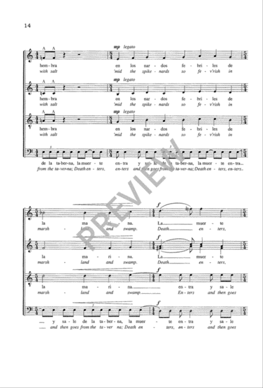 Suite de Lorca (SATB) 4-Part scores gallery preview page 15