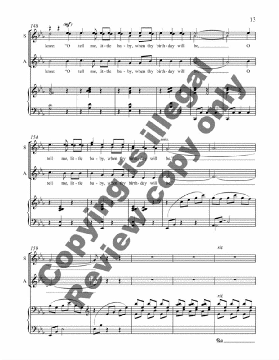 Appalachian Carols: 2. The Cherry Tree Carol SSAA scores gallery preview page 13