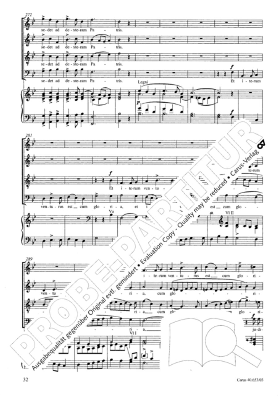 Mass in D Major (Missa in D) 4-Part scores gallery preview page 33