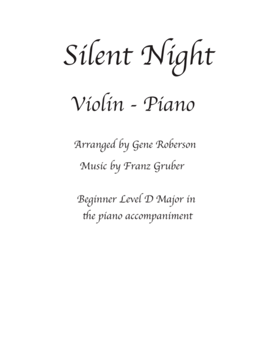 Silent Night Violin Solo in D with Beginner Piano