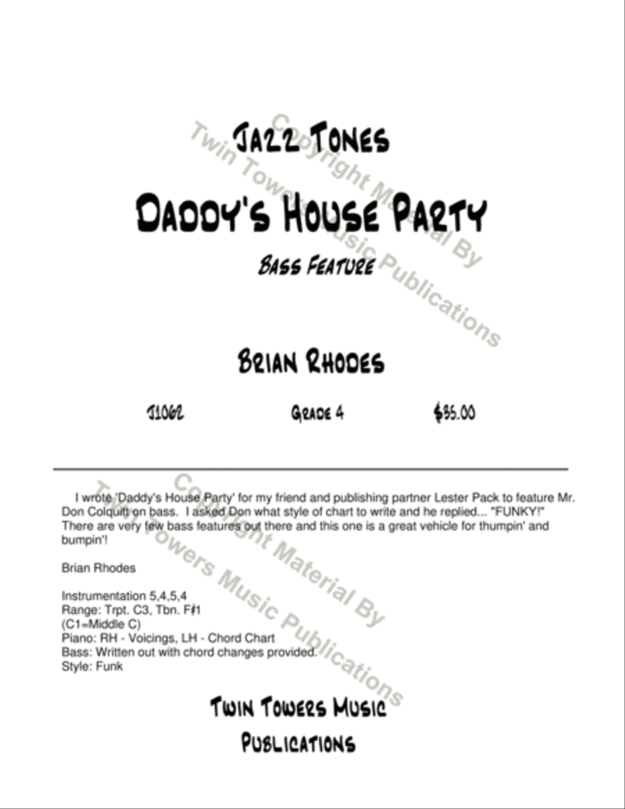 Daddy's House Party Jazz Ensemble scores gallery preview page 2