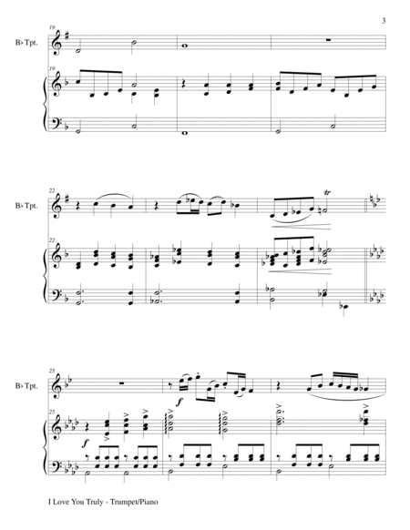 I LOVE YOU TRULY (Duet for Bb Trumpet/Piano with Score and Parts) image number null