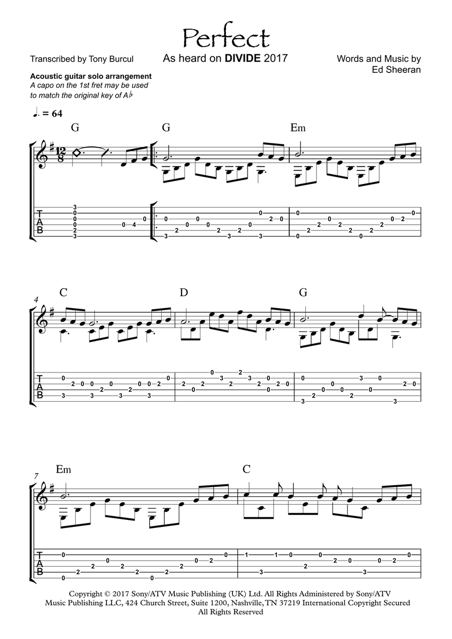 Perfect Perfect Electric Guitar scores gallery preview page 1