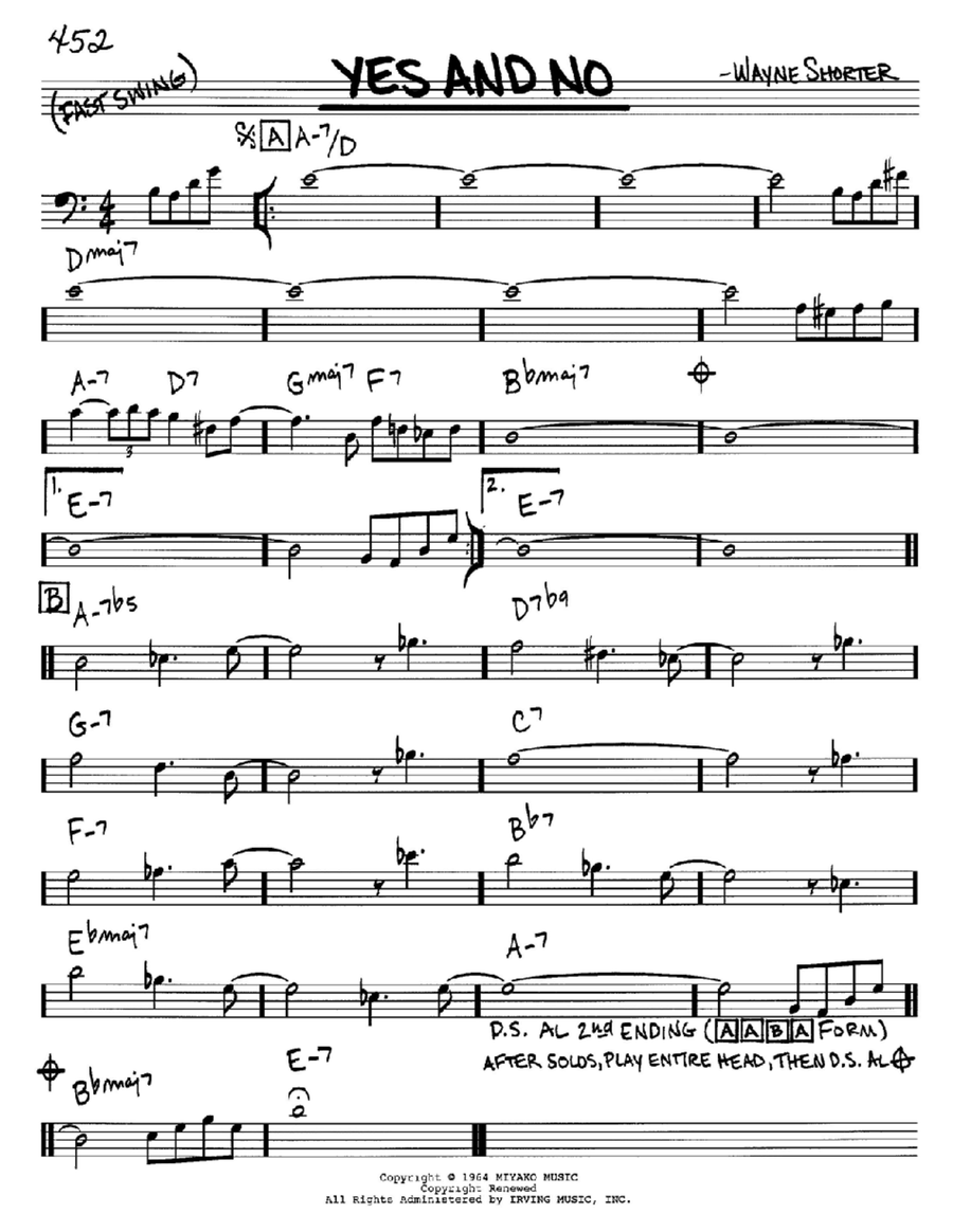 Yes And No Bass Clef Instrument scores gallery preview page 1
