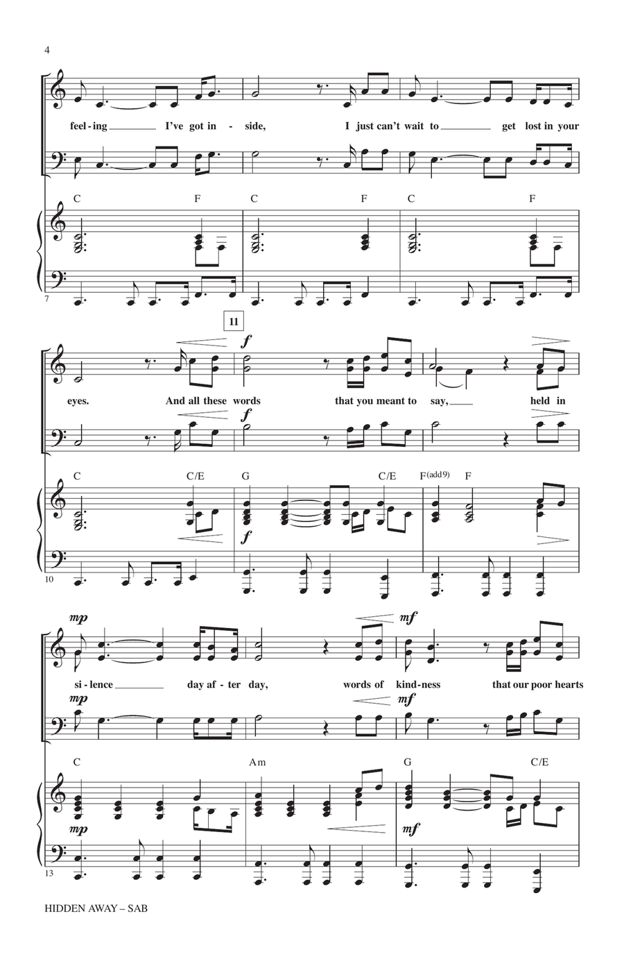 Hidden Away (arr. John Purifoy) 3-Part scores gallery preview page 2