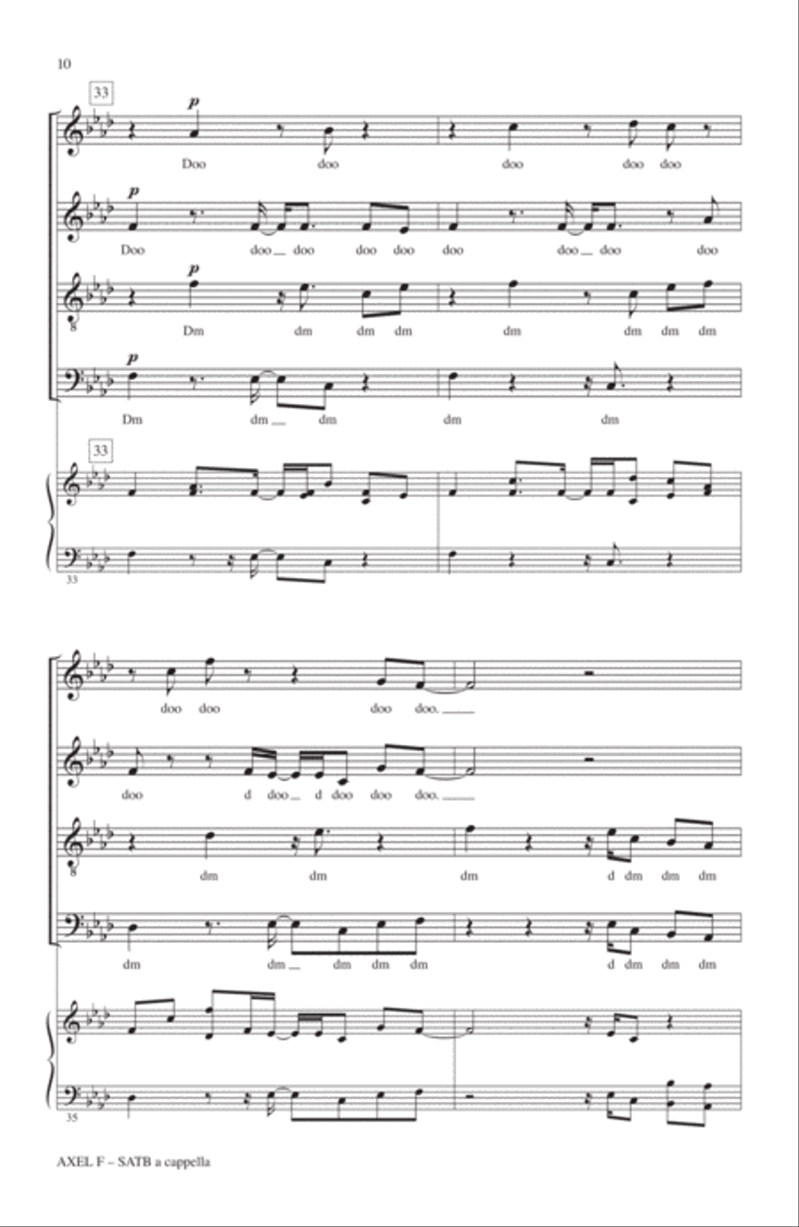 Axel F (from Beverly Hills Cop) (arr. Deke Sharon) 4-Part scores gallery preview page 4
