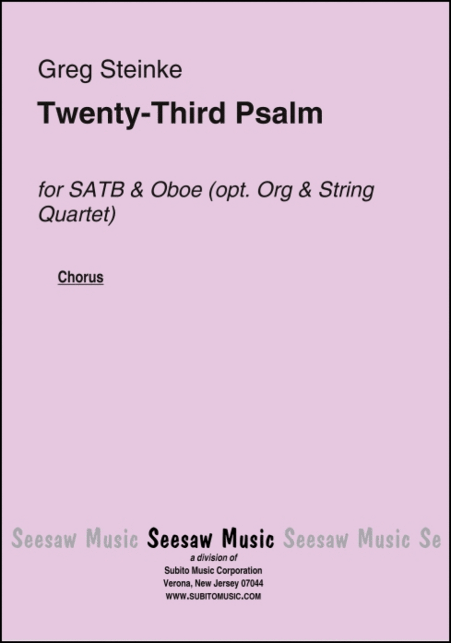 Twenty-Third Psalm Twenty-Third Psalm 4-Part scores gallery preview page 1
