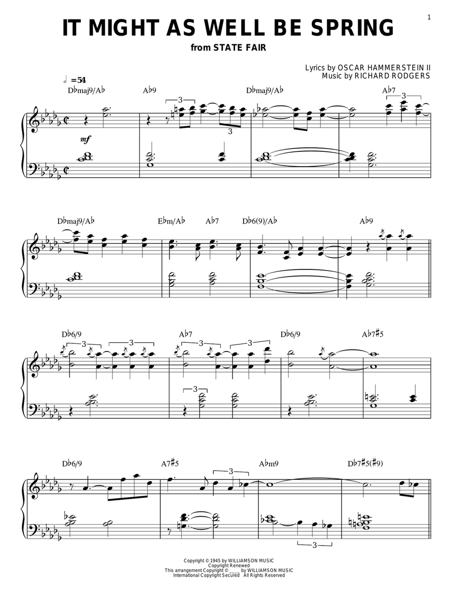 It Might As Well Be Spring Piano Solo scores gallery preview page 1