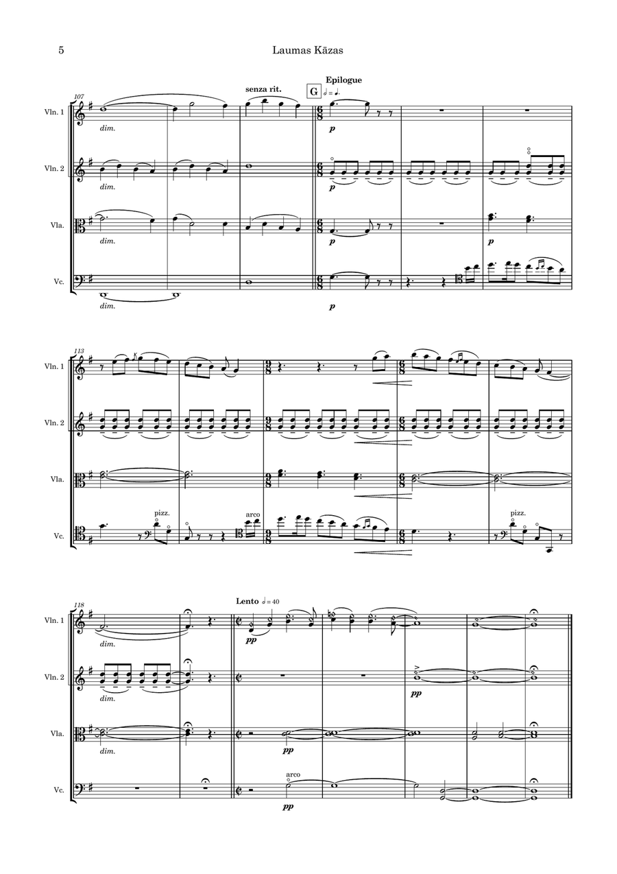 Laumas Kāzas Laumas Kāzas String Quartet scores gallery preview page 5