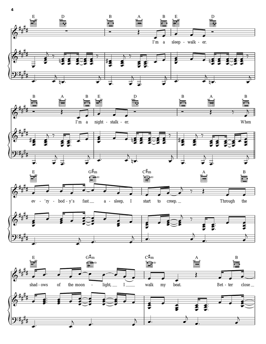 Sleepwalker Sleepwalker Piano, Vocal, Guitar scores gallery preview page 4