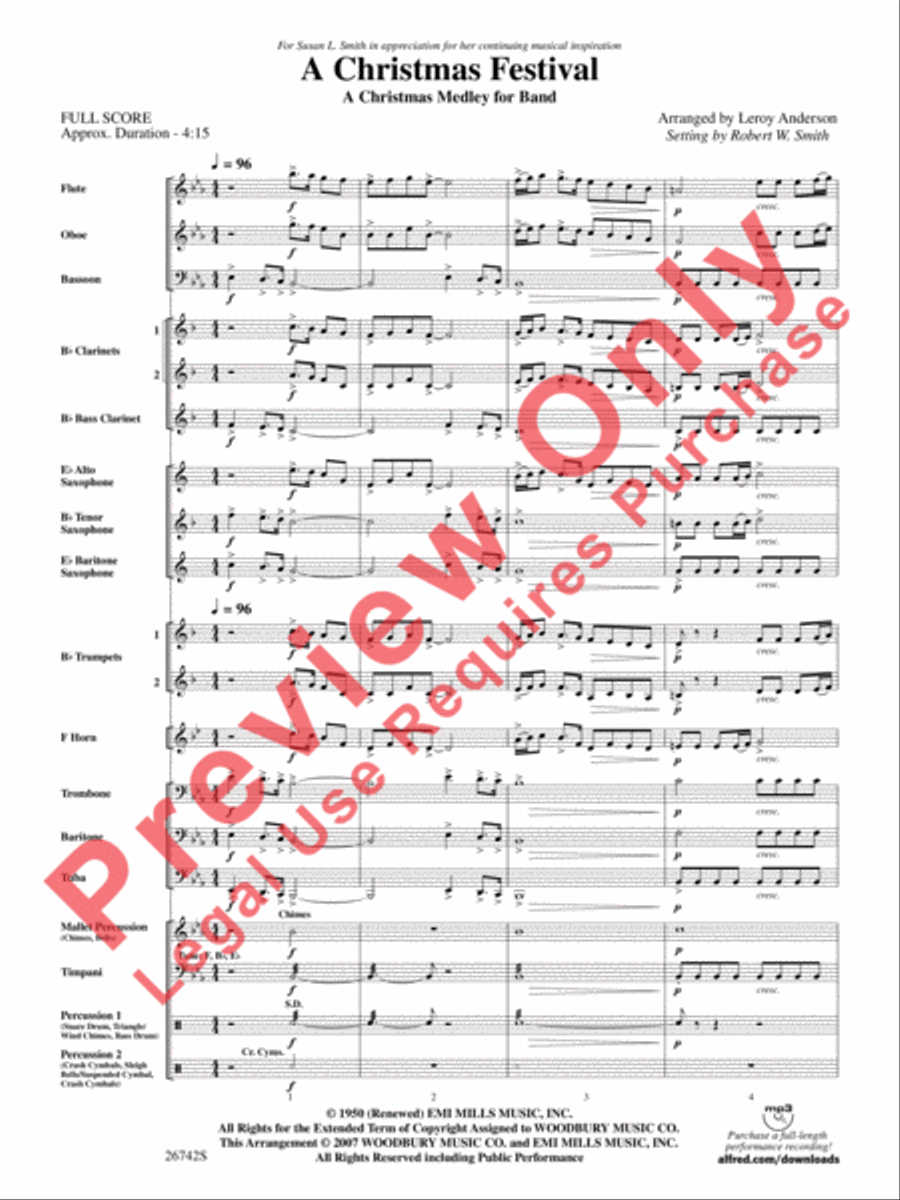 A Christmas Festival A Christmas Festival Concert Band scores gallery preview page 4