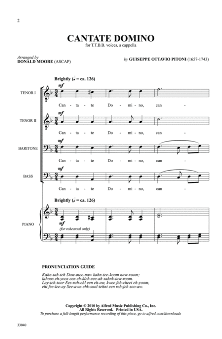 Cantate Domino Cantate Domino Men's Choir scores gallery preview page 2