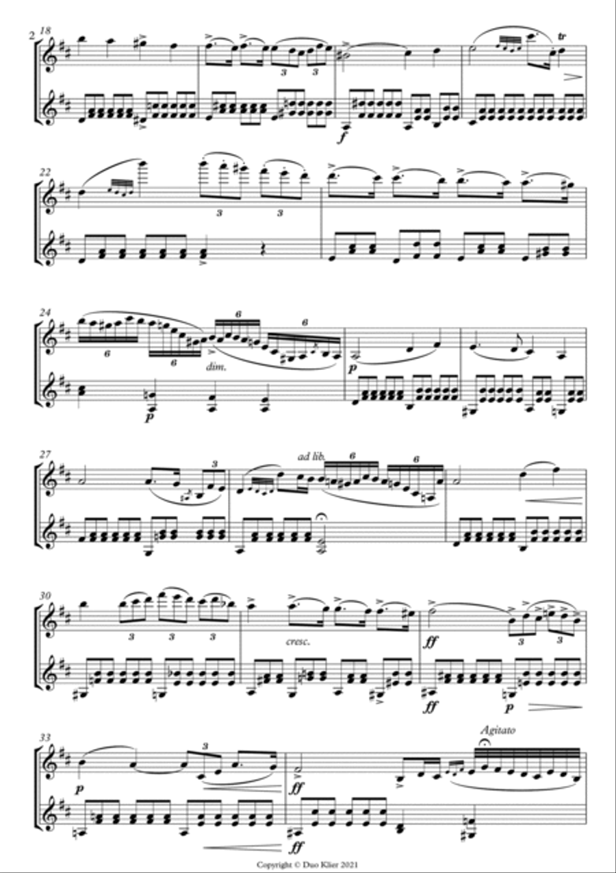 Paganini - Cantabile (Violin Duet) String Duet scores gallery preview page 3