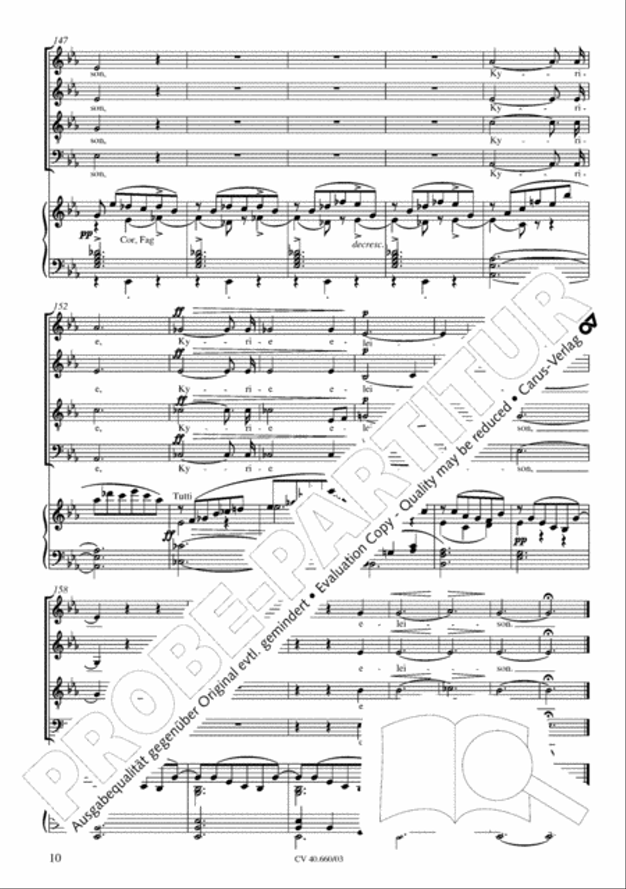 Mass in E flat major (Messe in Es) SATTB scores gallery preview page 11