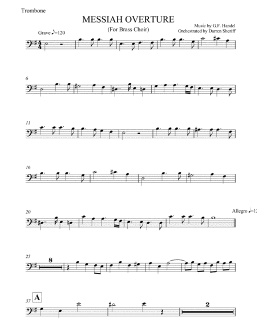 MESSIAH OVERTURE Brass Choir Brass Ensemble scores gallery preview page 6