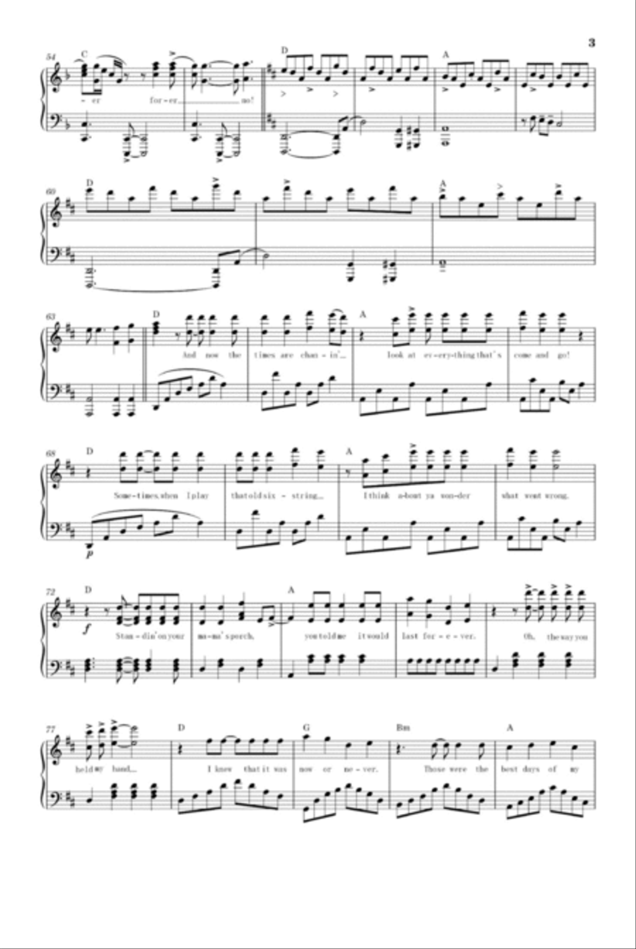 Summer Of '69 Piano Solo scores gallery preview page 3