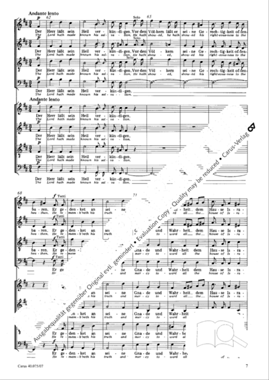 Psalm 98 (Der 98. Psalm) 4-Part scores gallery preview page 18