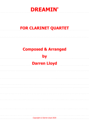 Book cover for Dreamin - Clarinet quartet