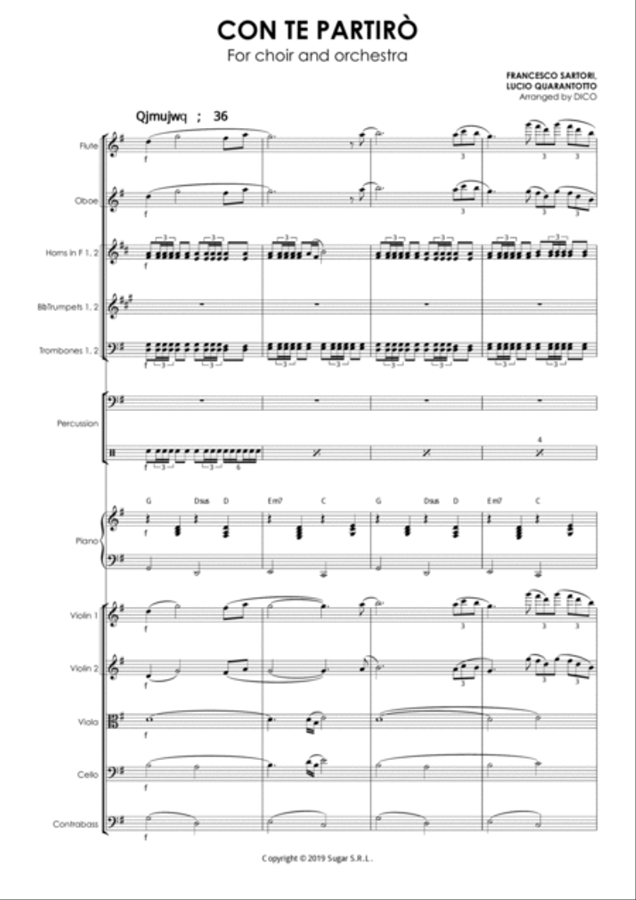 Con Te Partiro (time To Say Goodbye) Chamber Orchestra scores gallery preview page 2