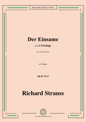 Book cover for Richard Strauss-Der Einsame,in D Major,Op.51 No.2