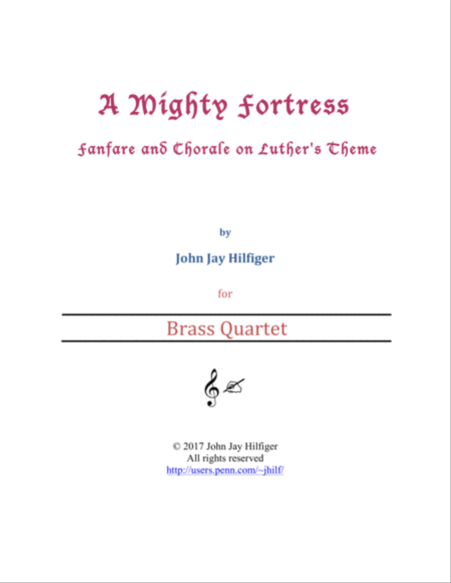 A Mighty Fortress: Fanfare and Chorale on Luther's Theme (Brass Quartet) Brass Quartet scores gallery preview page 1