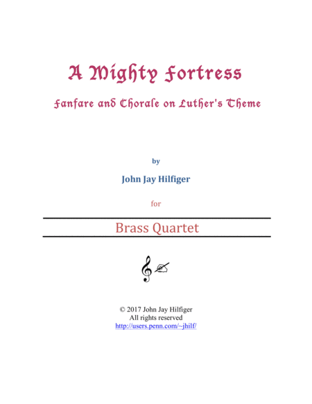 A Mighty Fortress: Fanfare and Chorale on Luther's Theme (Brass Quartet) image number null