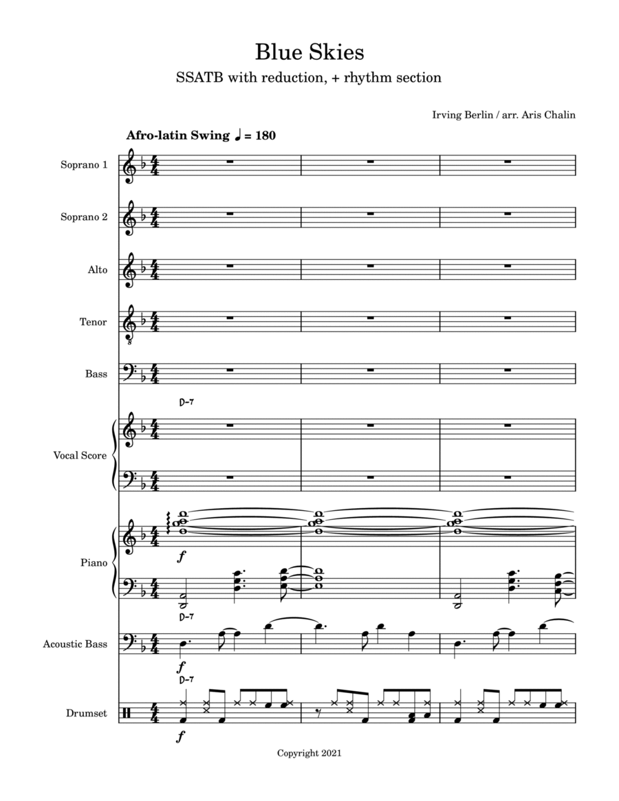 Blue Skies Jazz Ensemble scores gallery preview page 1
