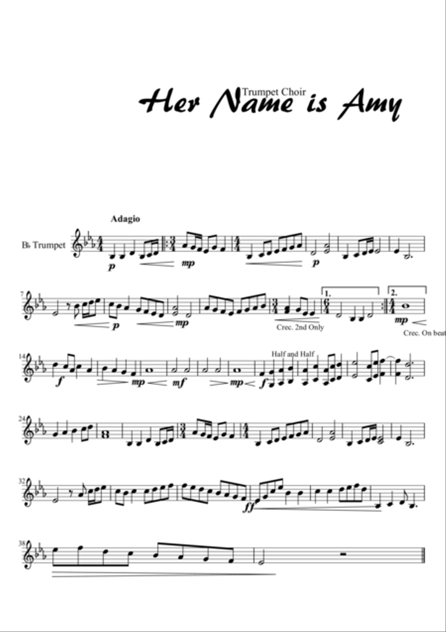 Her Name is Amy (Trumpet Choir) Part 3 Choir scores gallery preview page 1