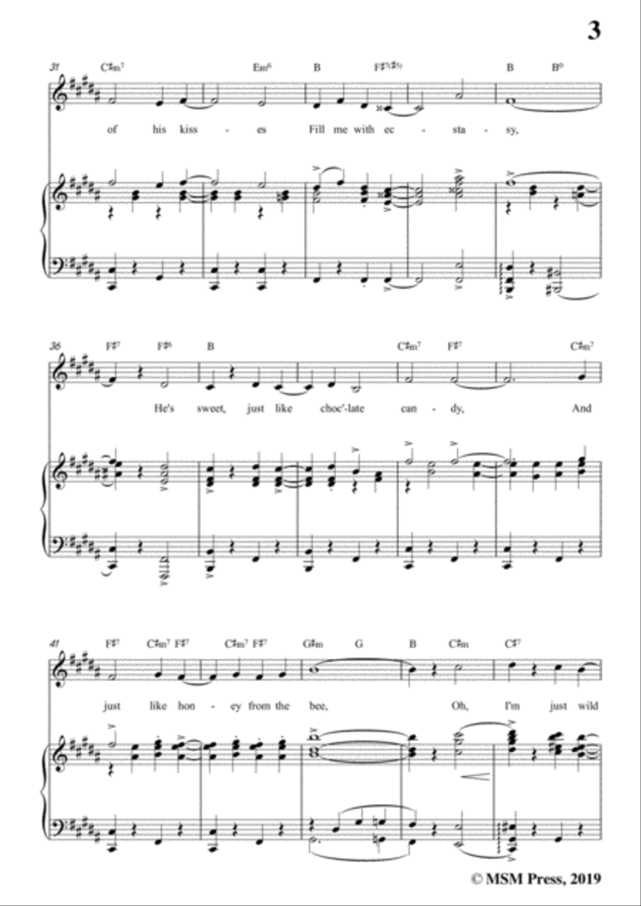 Eubie Blake-I'm Just Wild About Harry,in B Major,for Voice&Piano Voice scores gallery preview page 5