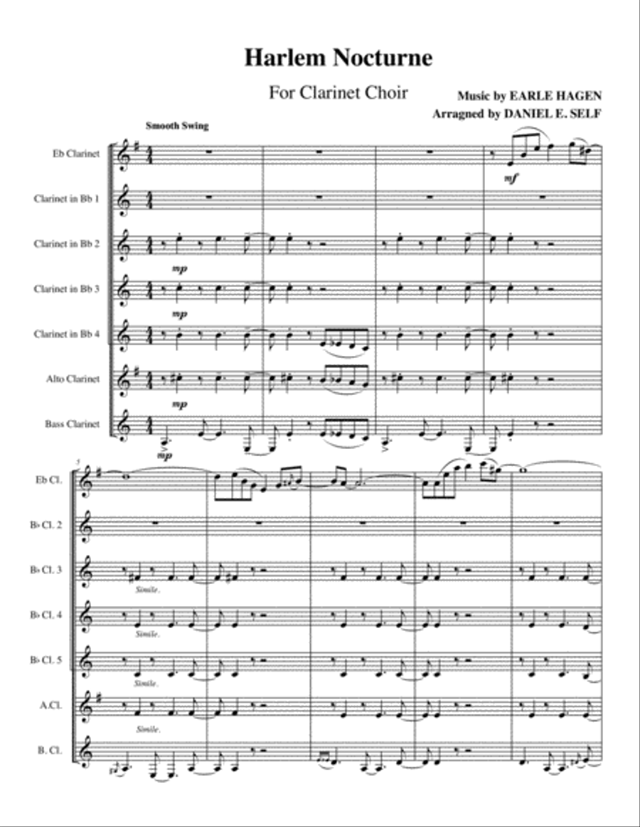 Harlem Nocturne Woodwind Ensemble scores gallery preview page 2
