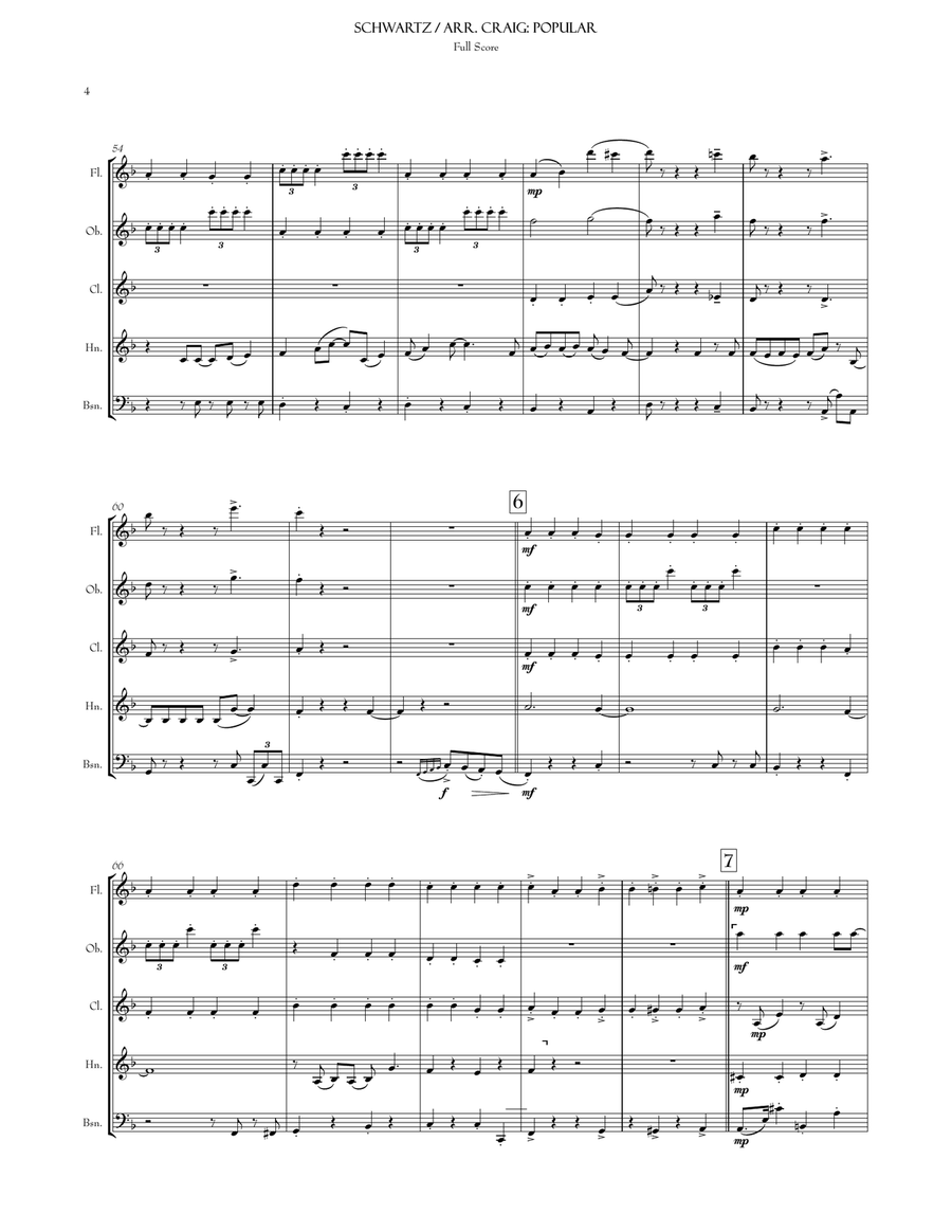 Popular Woodwind Quintet scores gallery preview page 5