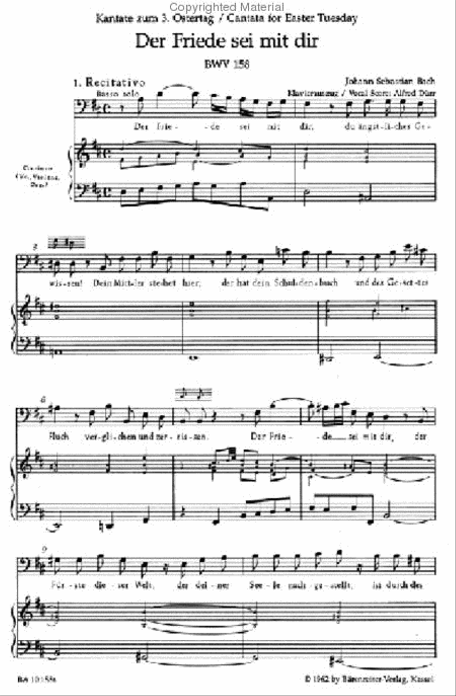Der Friede sei mit dir, BWV 158 4-Part scores gallery preview page 2