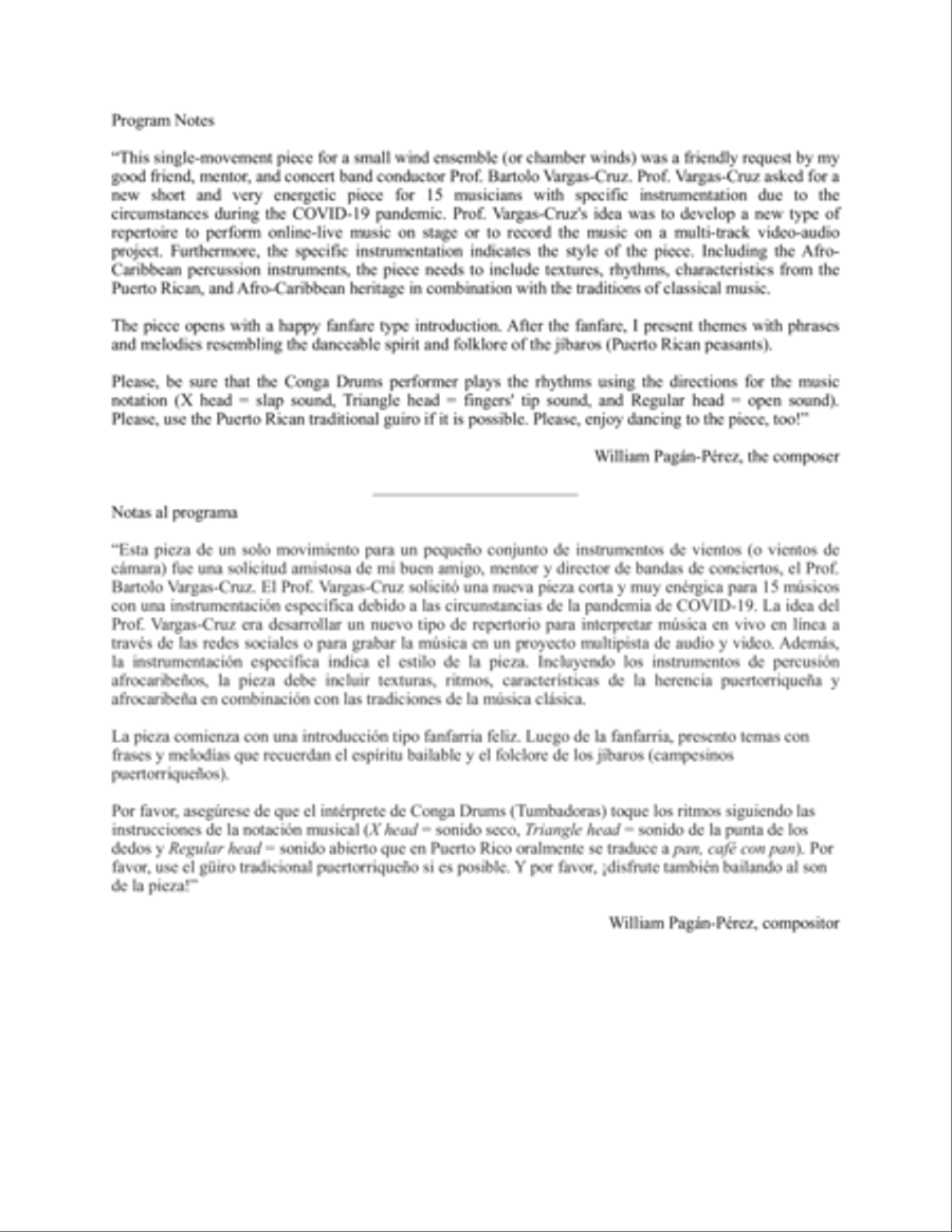 Fanfare and Jibaro Theme For Small Wind Ensemble Concert Band scores gallery preview page 2