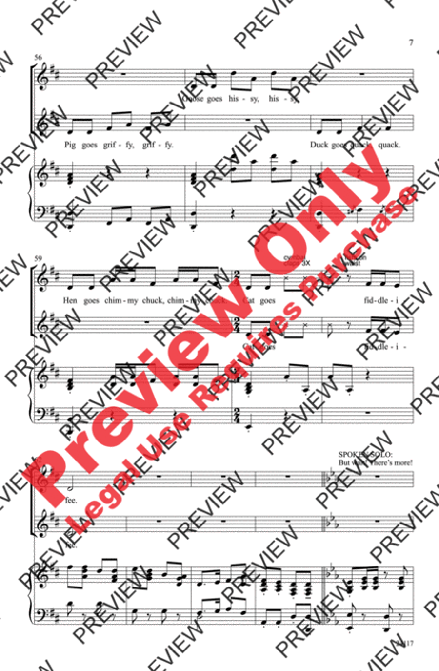 I Bought Me a Cat 2-Part scores gallery preview page 7