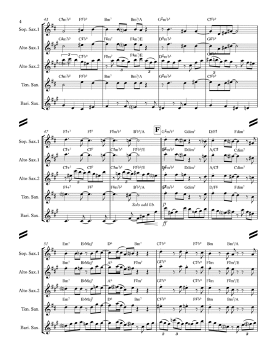 April In Paris Saxophone Quartet scores gallery preview page 5