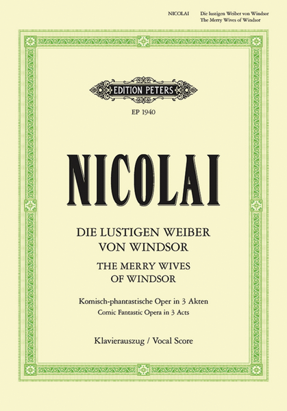 Die lustigen Weiber von Windsor (The Merry Wives of Windsor) (Vocal Score)