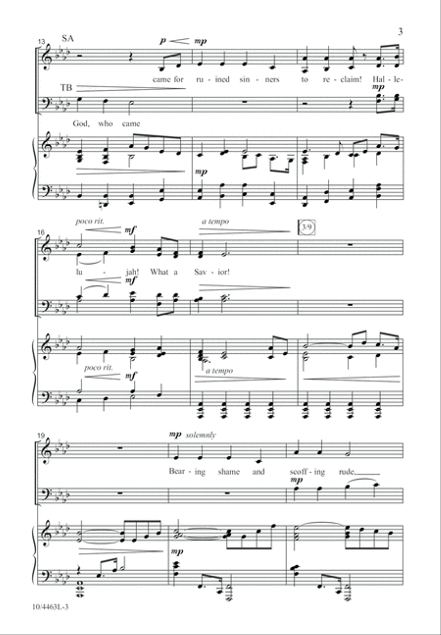 Hallelujah! What a Savior! 4-Part scores gallery preview page 3