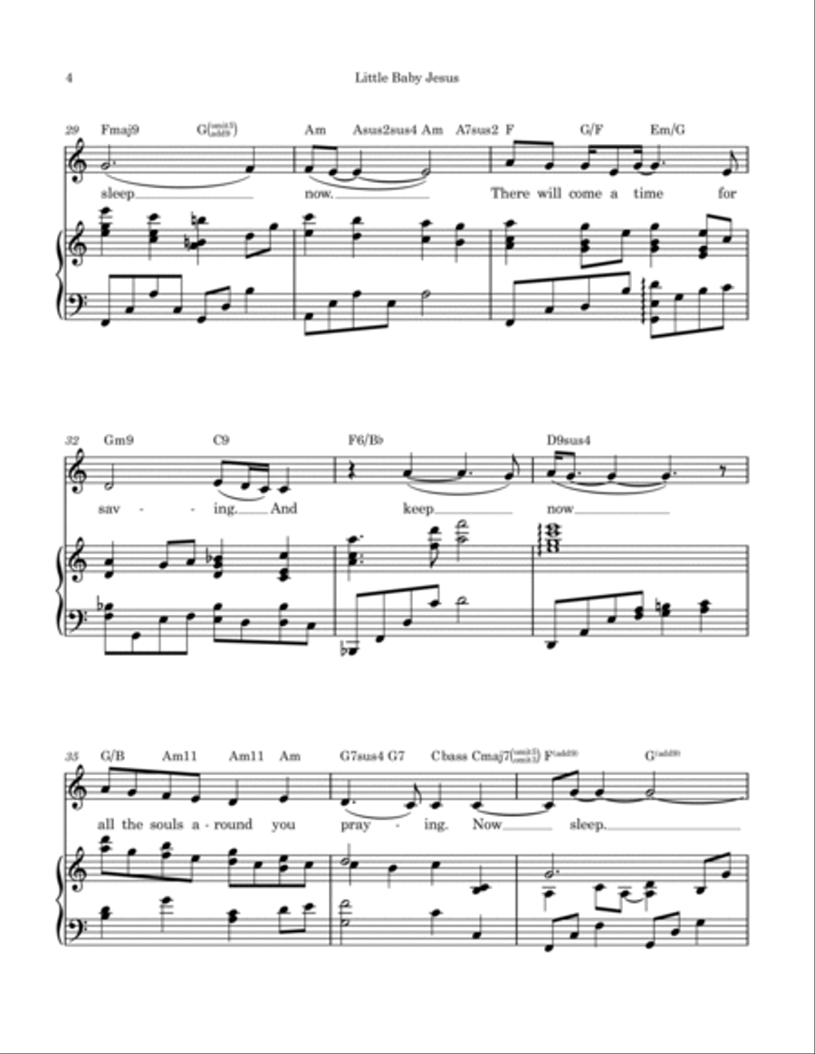 Little Baby Jesus (C-Db) Voice scores gallery preview page 4