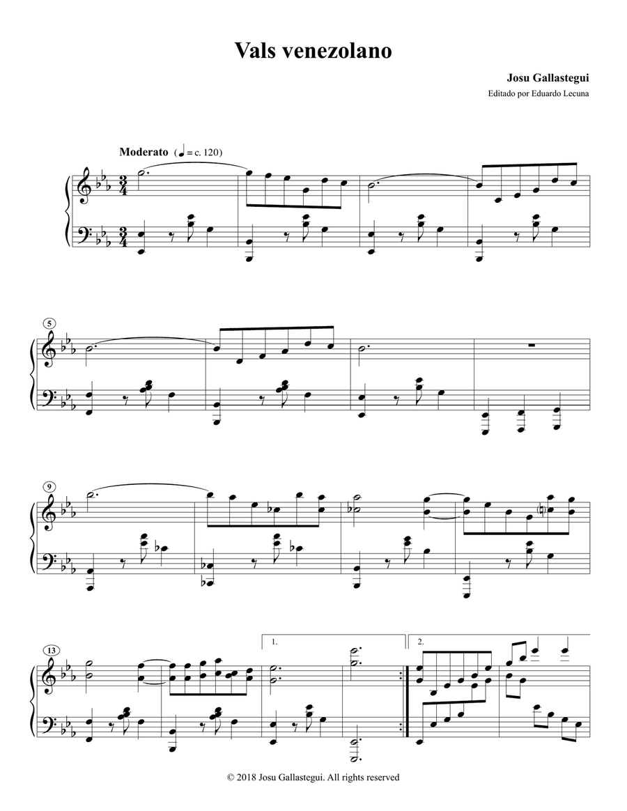 Vals Venezolano Piano Solo scores gallery preview page 2